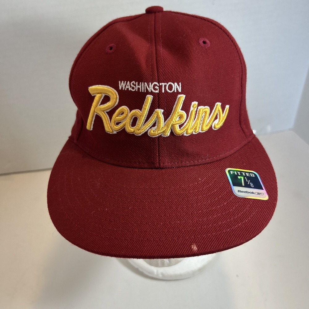 Washington Redskins Reebok Fitted Hat 7 1/8 Burgundy Gold NFL Headwear Cap